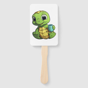 Abanico Ilustración de tortuga de dibujos animados Copia C