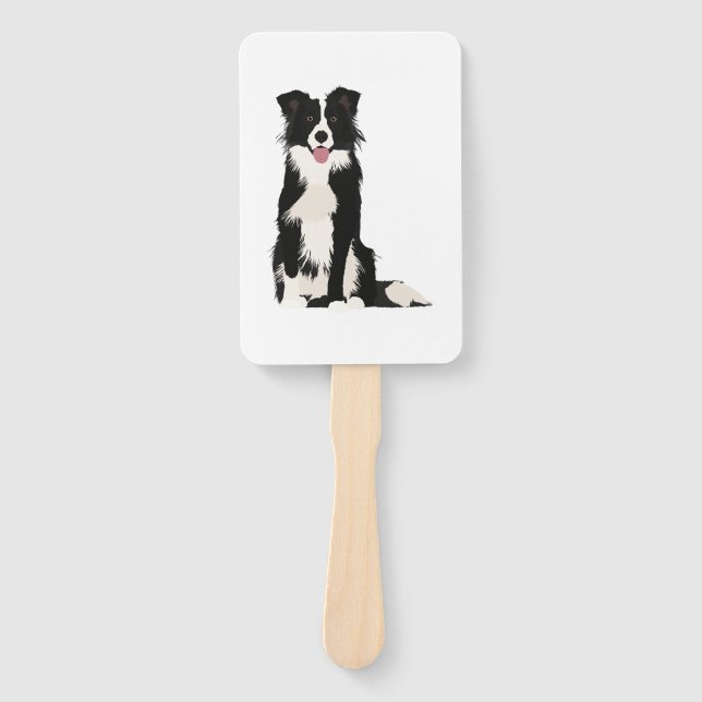 Abanico Ilustracion Fronterizo de Collie. (Anverso)