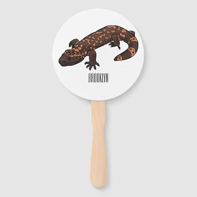 Abanico Ilustracion monstruo personalizado Gila (Anverso)