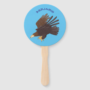 Abanico Ilustracion personalizado de águila dorada diverti