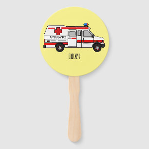 Abanico Ilustracion personalizado de ambulancia