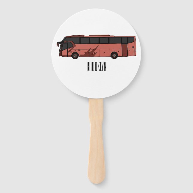 Abanico Ilustracion personalizado de autobús (Anverso)