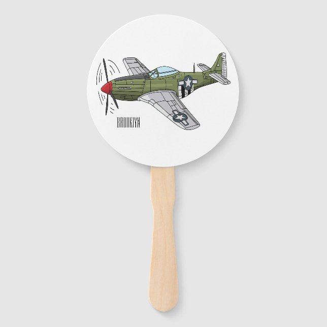 Abanico Ilustracion personalizado de avión militar (Anverso)