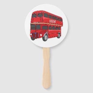 Abanico Ilustracion personalizado de bus de dos pisos