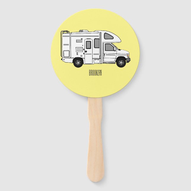 Abanico Ilustracion personalizado de Campervan (Anverso)