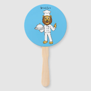 Abanico Ilustracion personalizado de chef de un bonito leó