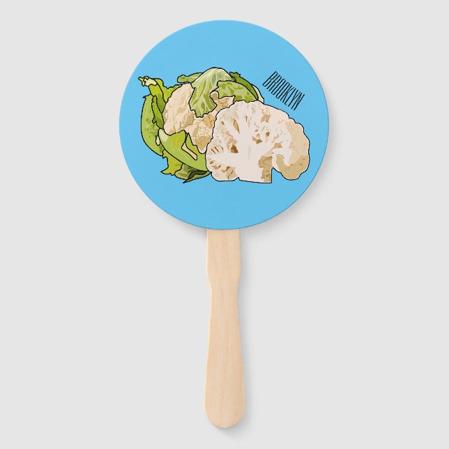 Abanico Ilustracion personalizado de coliflor (Anverso)