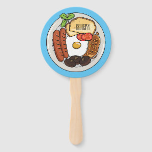 Abanico Ilustracion personalizado de desayuno inglés