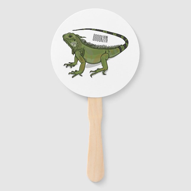 Abanico Ilustracion personalizado de Iguana (Anverso)