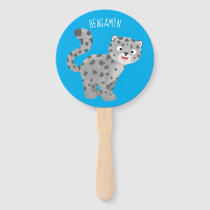 Abanico Ilustracion personalizado de leopardo de las nieve