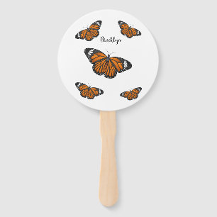 Abanico Ilustracion personalizado de mariposa monarca