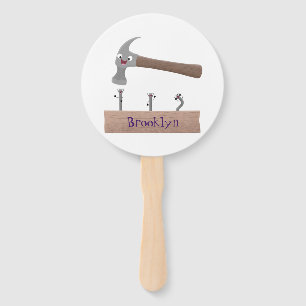 Abanico Ilustracion personalizado de martillo y clavos lin
