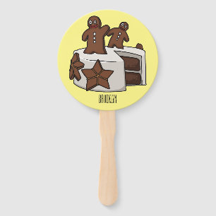 Abanico Ilustracion personalizado de pastel de pan de jeng