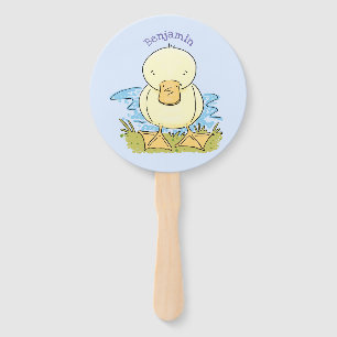 Abanico Ilustracion personalizado de pato amarillo