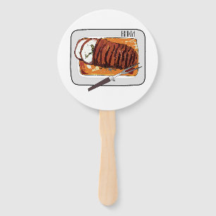 Abanico Ilustracion personalizado de pavo asado
