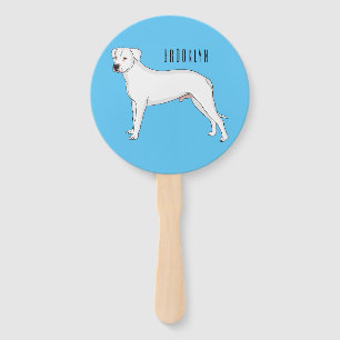 Abanico Ilustracion personalizado de perro argentino Dogo
