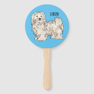 Abanico Ilustracion personalizado de perro de La Habana