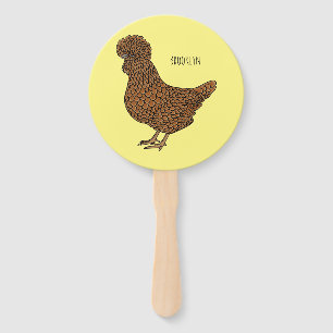 Abanico Ilustracion personalizado de pollo polaco Chamois