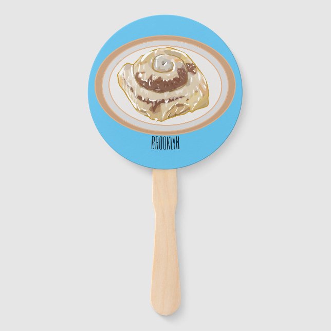 Abanico Ilustracion personalizado de rollo de canela (Anverso)