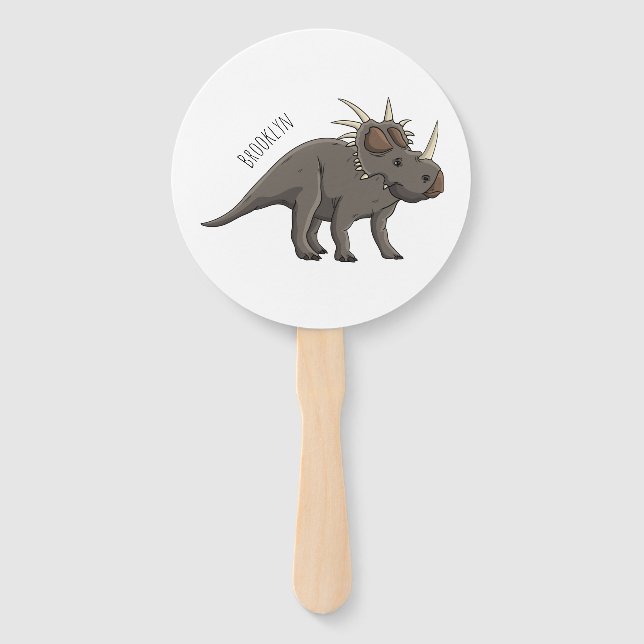 Abanico Ilustracion personalizado de Styracosaurus (Anverso)