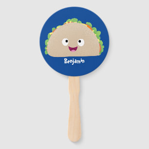 Abanico Ilustracion personalizado de taco alegre sonriente