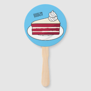 Abanico Ilustracion personalizado de tarta de terciopelo r