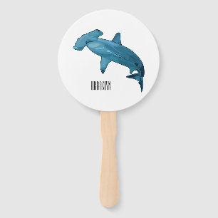 Abanico Ilustracion personalizado de tiburón martillo