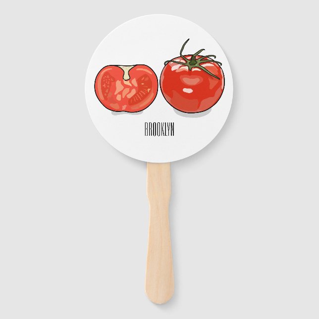 Abanico Ilustracion personalizado de tomate (Anverso)