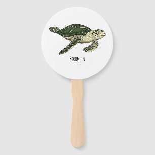 Abanico Ilustracion personalizado de tortugas marinas