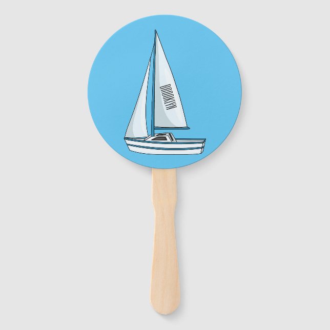 Abanico Ilustracion personalizado de velero  (Anverso)