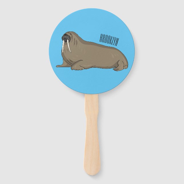 Abanico Ilustracion personalizado de Walrus (Anverso)