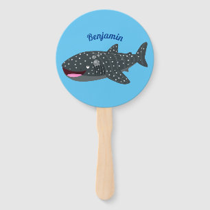 Abanico Ilustracion personalizado feliz de tiburón ballena