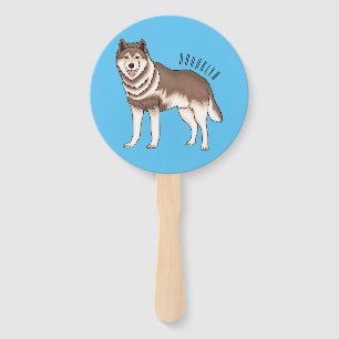 Abanico Ilustracion personalizado husky siberiano
