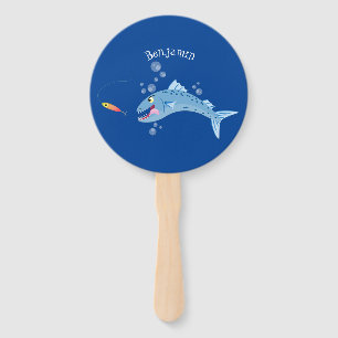 Abanico Ilustracion personalizado pescador hambriento de b