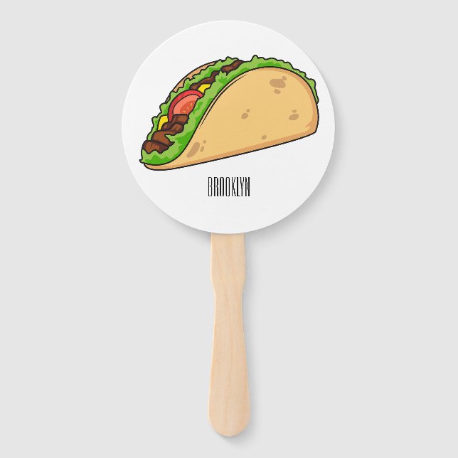 Abanico Ilustracion personalizado Taco (Anverso)