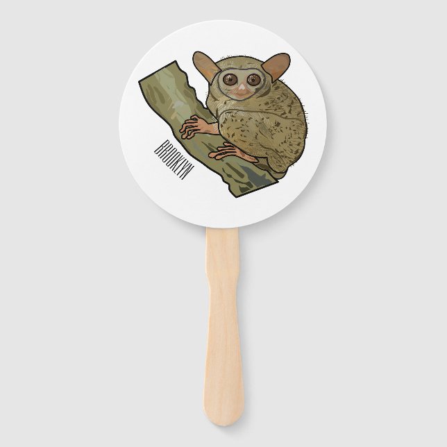 Abanico Ilustracion personalizado Tarsier (Anverso)