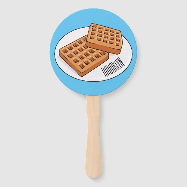 Abanico Ilustracion Waffle personalizado (Anverso)