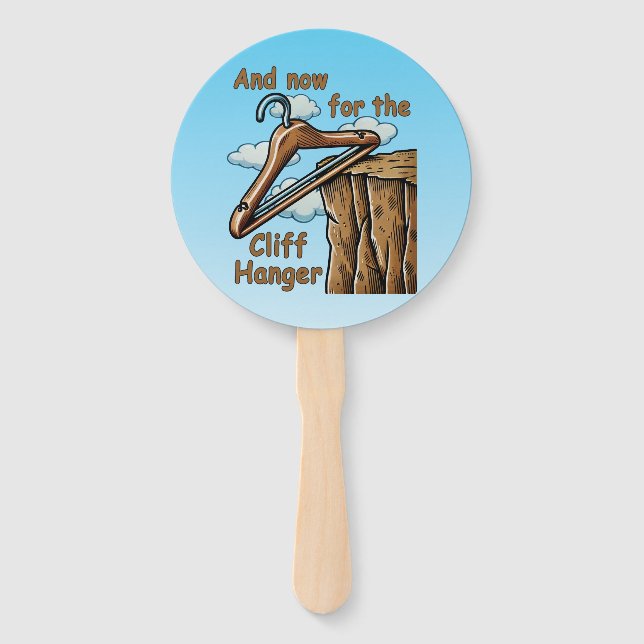 Abanico Imagen divertida de la colgante del acantilado con (Anverso)