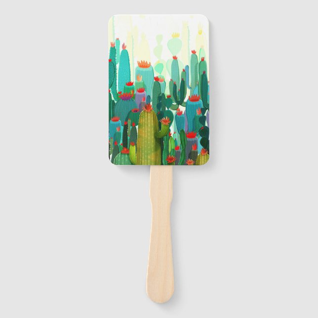 Abanico Impresión de cactus | Mucho Cactus (Anverso)