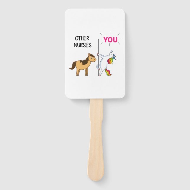 Abanico Increíble Regalo De Unicornio Para Enfermero (Anverso)