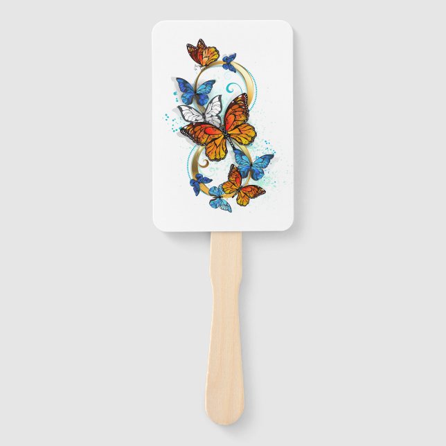 Abanico Infinidad de mariposas monarca (Anverso)