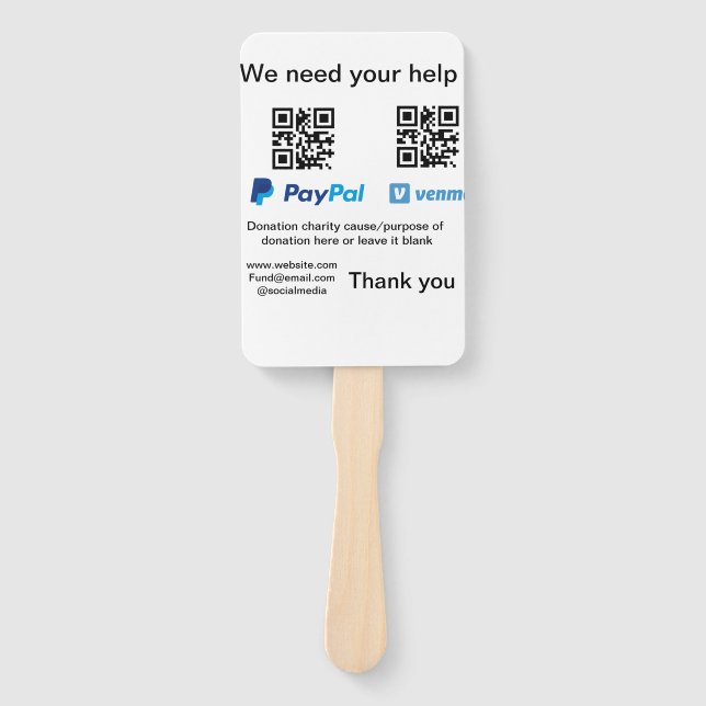 Abanico Instrucciones para la recolección de donaciones: a (Anverso)