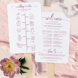 Abanico Itinerario de Boda Cóctel - Icono de Bienvenida de