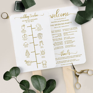 Abanico Itinerario de Boda Cóctel - Icono de Bienvenida de