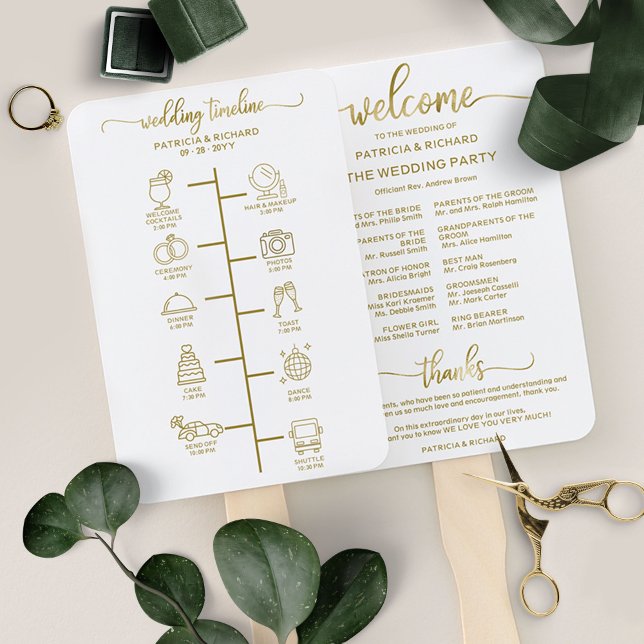 Abanico Itinerario de Boda Cóctel - Icono de Bienvenida de (Subido por el creador)