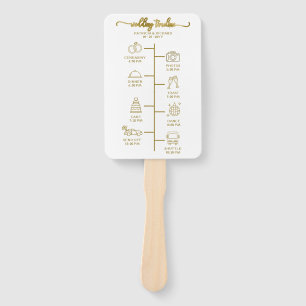 Abanico Itinerario de Boda Icono Chic Letra de Boda Bienve