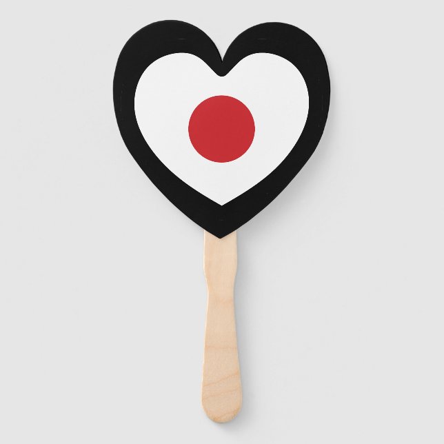 Abanico Japón | Corazón de la bandera japonesa (Anverso)