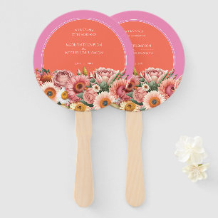 Abanico Jardín Sunrise Naranja Rosa Boda floral moderna