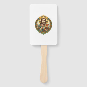 Abanico Jesús Besando Corazón Rojo Botón Me Gusta Humor_1
