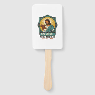 Abanico Jesús Código QR Borroso No Se Escanea Menú Humor T